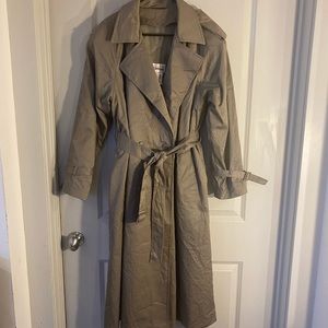 Worthington Khaki Belted Full Length Trench Coat, size 14